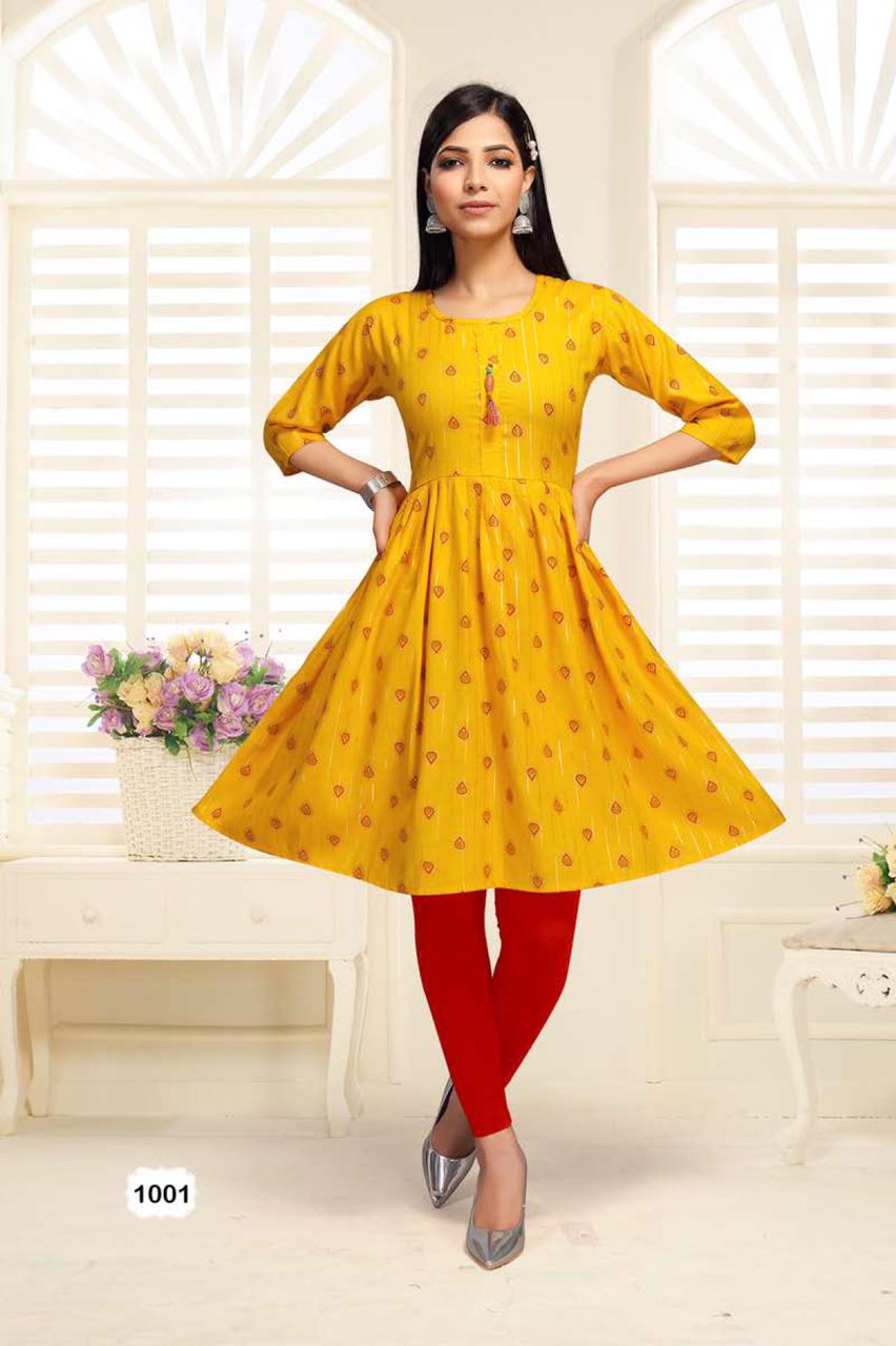 Beauty Queen Simran 2 Fancy Casual Wear Rayon Printed Anarkali Kurti Collection